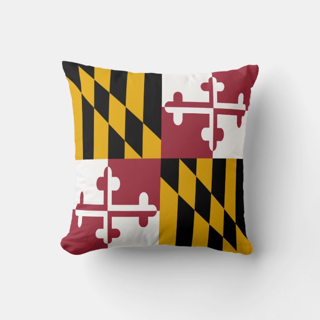 Maryland State Flag Throw Pillow (Front)