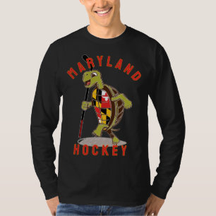 Maryland State Flag Turtle Hockey Baltimore Sports T-Shirt