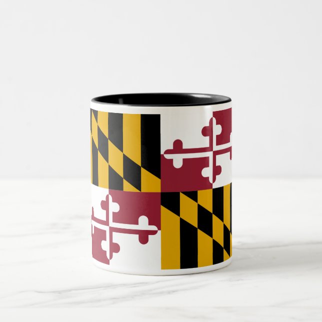 Maryland State Flag Two-Tone Coffee Mug (Center)