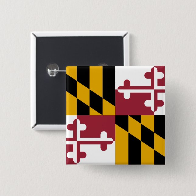 Maryland State Flag USA Button (Front & Back)
