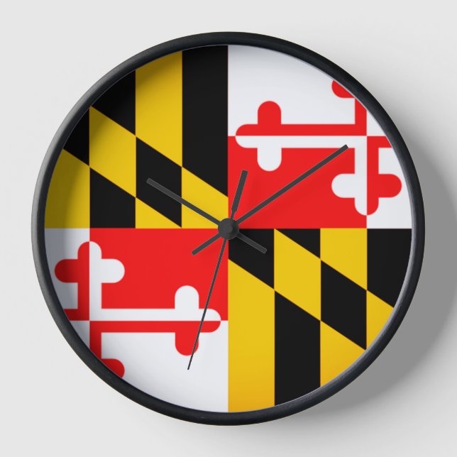 Maryland State Flag Wall Clock (Front)