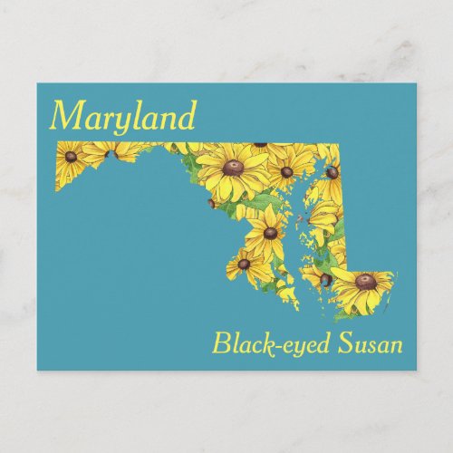 Maryland State Flower Collage Map Postcard
