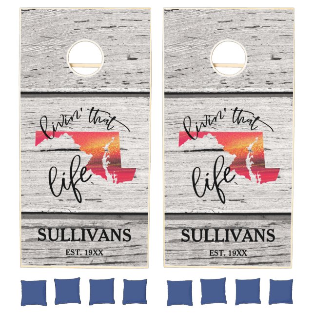 Maryland State | Livin That Life     Cornhole Set (Set)