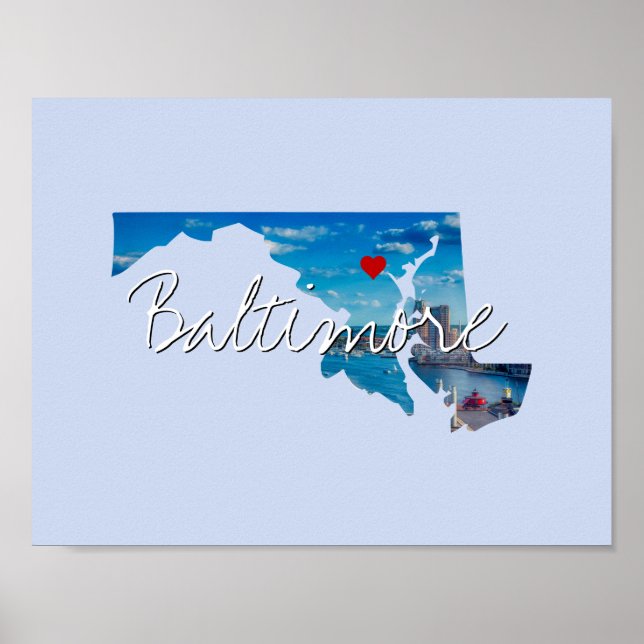 Maryland State Photo insert and town name Poster (Front)