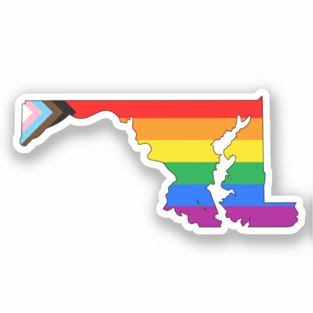 Maryland State Pride LGBTQ Progress Pride Sticker (Front)