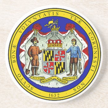 Maryland State Seal Coaster by slowtownemarketplace at Zazzle