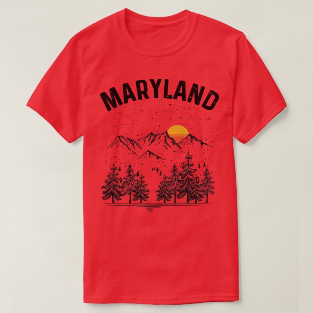 Maryland State Vintage Retro  T-Shirt (Design Front)