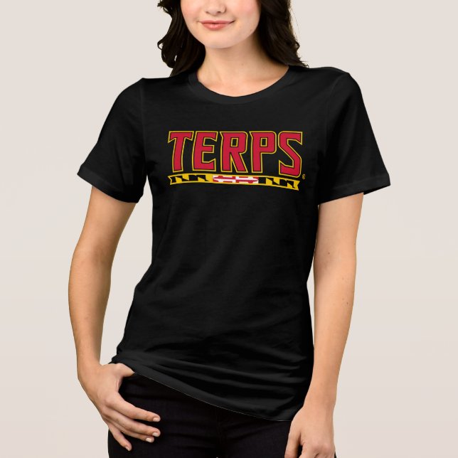Maryland Terps Wordmark Tri-Blend Shirt (Front)