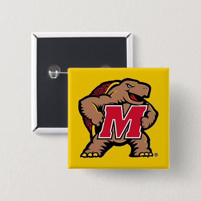 Maryland Terrapin M Mascot Button (Front & Back)