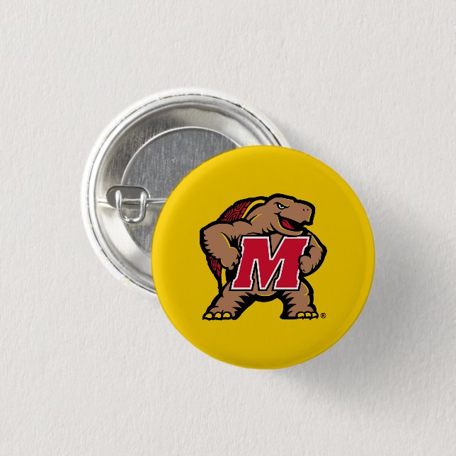Maryland Terrapin M Mascot Button (Front & Back)
