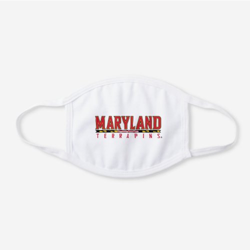 Maryland Terrapins Flag Logo White Cotton Face Mask