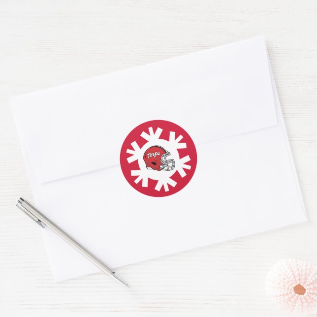 Maryland Terrapins Football Helmet Design Classic Round Sticker (Envelope)