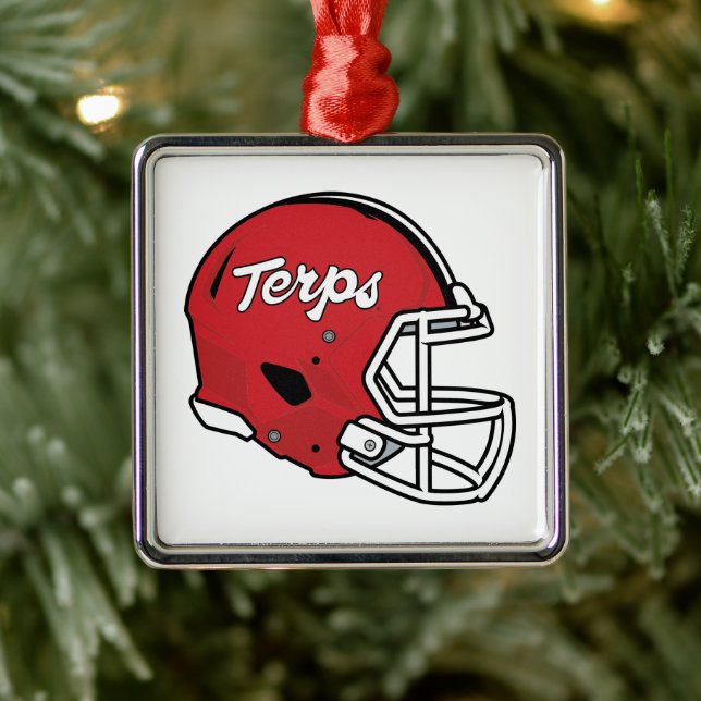 Maryland Terrapins Football Helmet Design Metal Ornament (Tree)