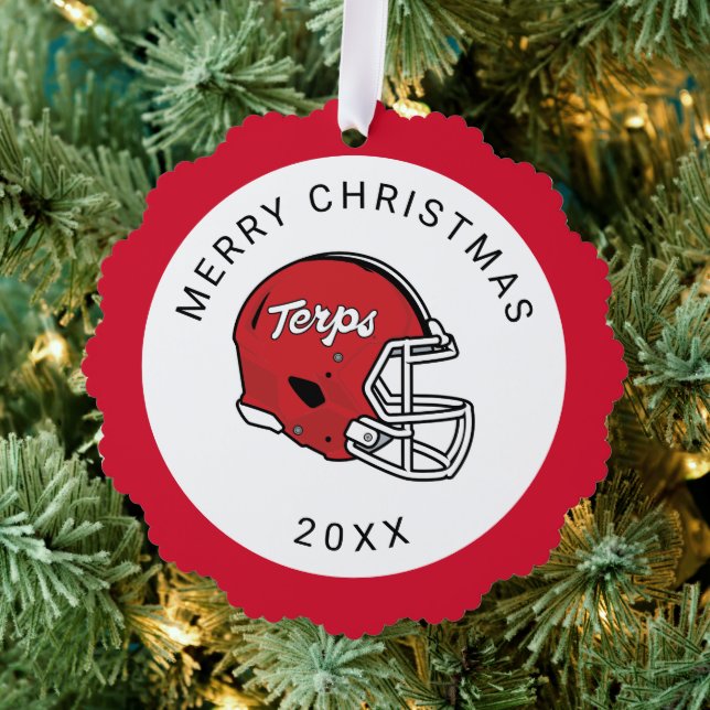 Maryland Terrapins Football Helmet Design Ornament Card (Insitu (Tree))