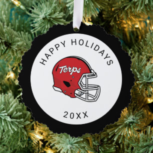 Maryland Terrapins Football Helmet Design Ornament Card