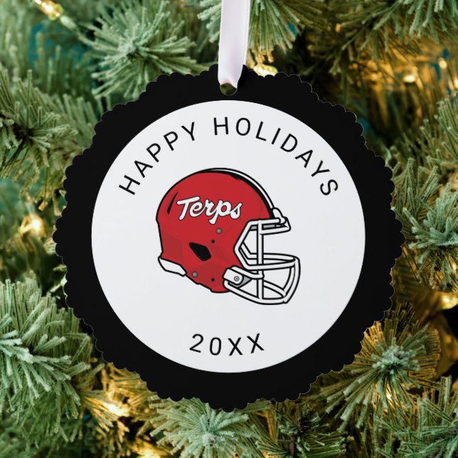 Maryland Terrapins Football Helmet Design Ornament Card (Insitu (Tree))