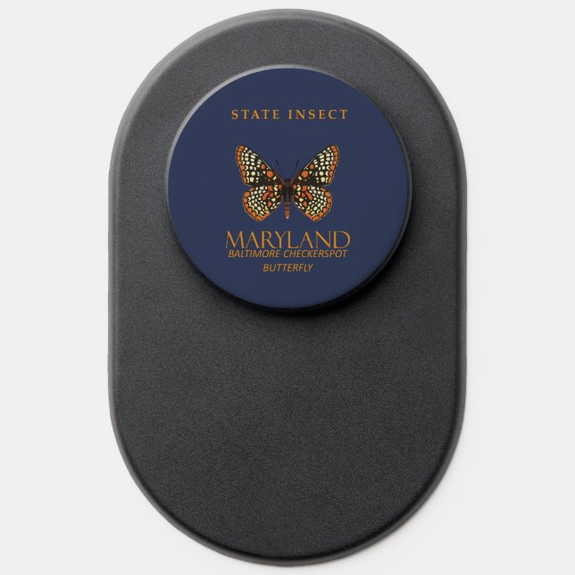 Maryland Territory Insect Checkerspot Butterfly PopSocket (Popsocket)