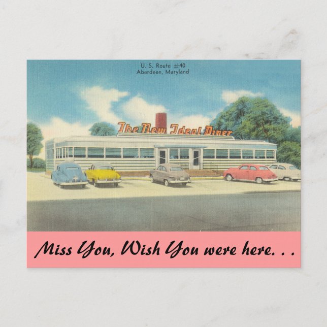 Maryland, The New Ideal Diner Postcard (Front)