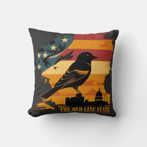 Maryland  The Old Line State Throw Pillow