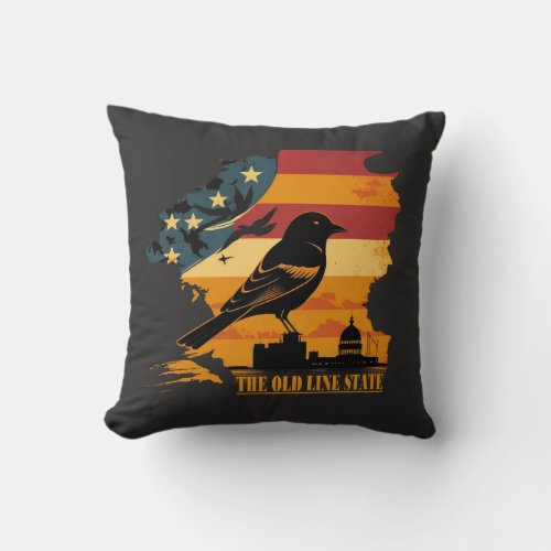 Maryland  The Old Line State Throw Pillow