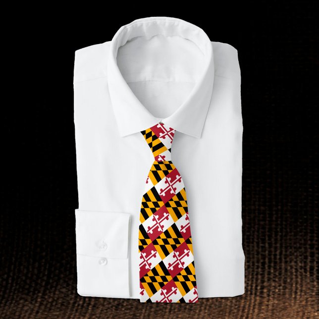 Maryland Ties, business fashion USA, Maryland Flag Neck Tie (Creator Uploaded)