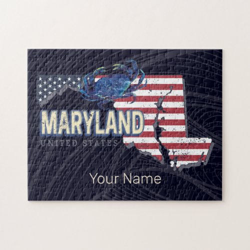 Maryland United States Retro State Map Vintage USA Jigsaw Puzzle