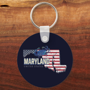 Maryland United States Retro State Map Vintage USA Keychain