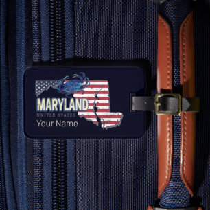 Maryland United States Retro State Map Vintage USA Luggage Tag