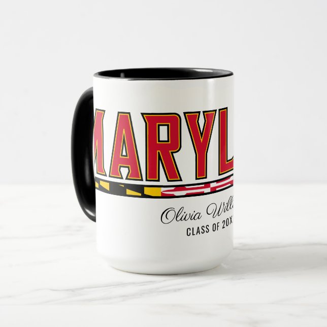 Maryland University Flag Logo | Add Your Name Mug (Front Left)