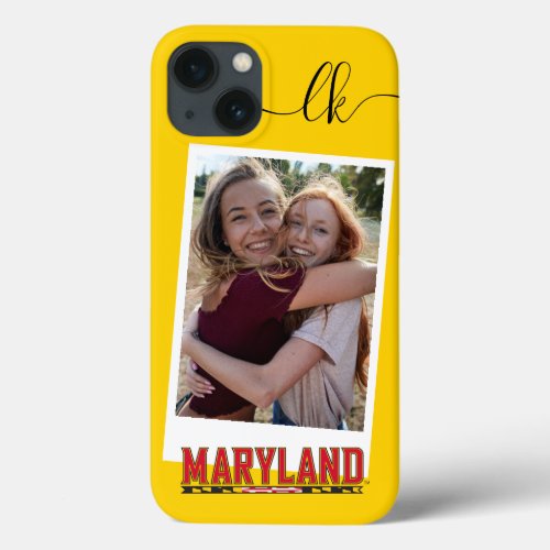 Maryland University Flag Logo  Add Your Photo iPhone 13 Case