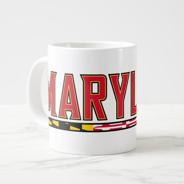 Maryland University Flag Logo Giant Coffee Mug (Front Left)