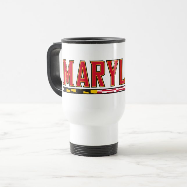Maryland University Flag Logo Travel Mug (Front Left)