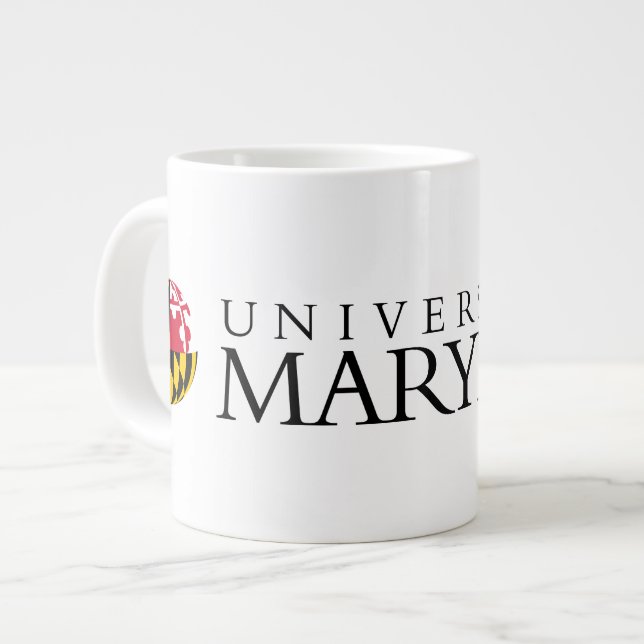 Maryland University Flag Sphere Logo Giant Coffee Mug (Front Left)