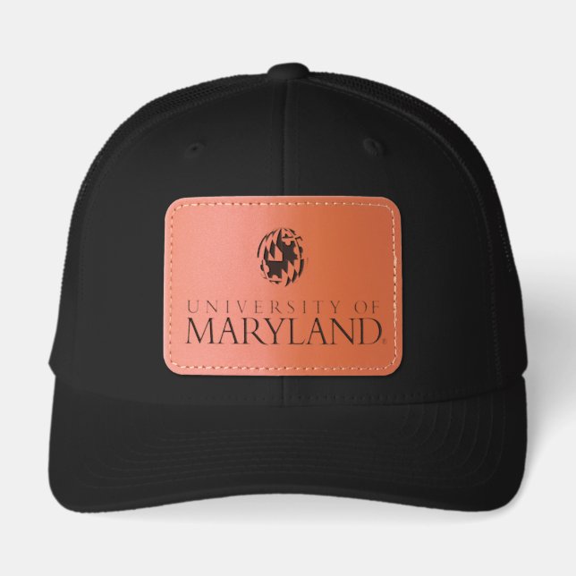 Maryland University Flag Sphere Logo Leather Patch Hat (Front)