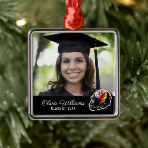 Maryland University Football Helmet Graduation Metal Ornament