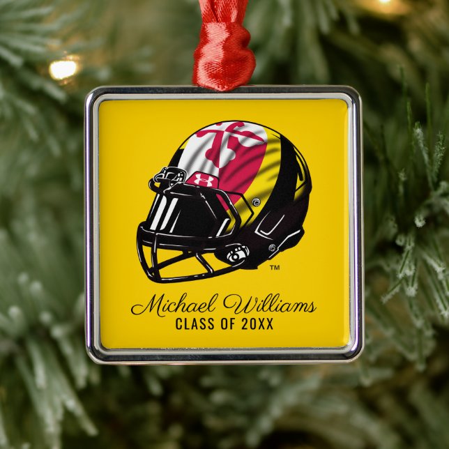 Maryland University Football Helmet | Graduation Metal Ornament (Tree)