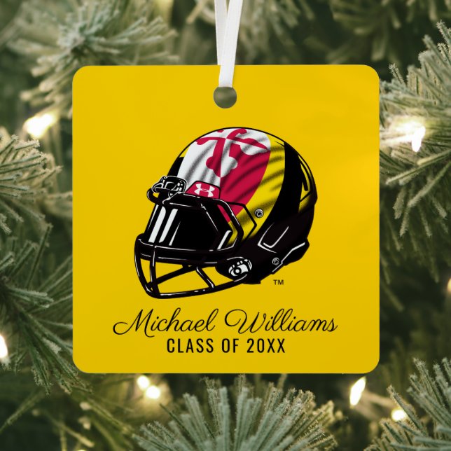 Maryland University Football Helmet | Graduation Metal Ornament (Insitu)