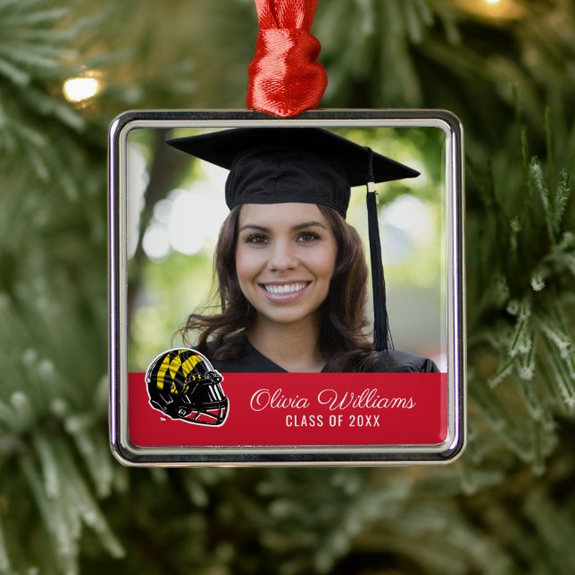 Maryland University Football Helmet | Graduation Metal Ornament (Tree)