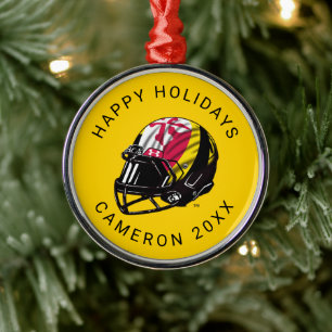 Maryland University Football Helmet Logo Metal Ornament