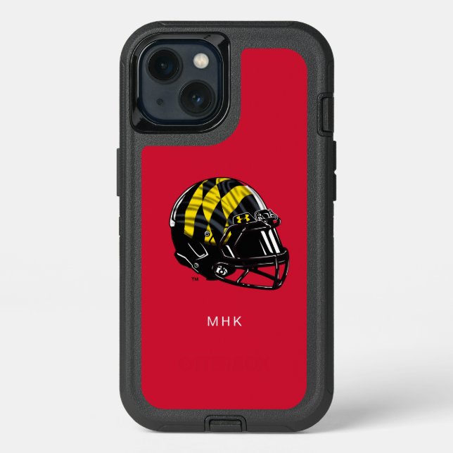 Maryland University Football Helmet | Monogram Otterbox iPhone Case (Back)