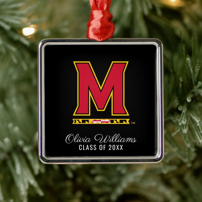 Maryland University M | Graduation Metal Ornament (Tree)
