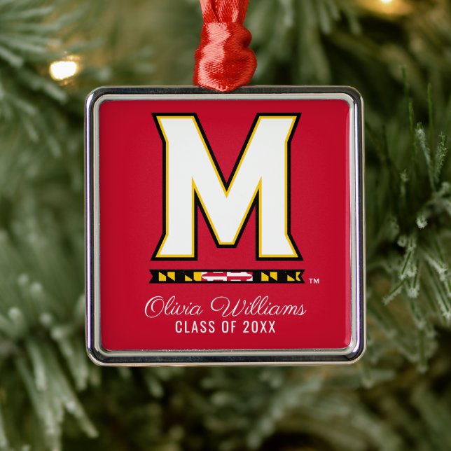 Maryland University M | Graduation Metal Ornament (Tree)