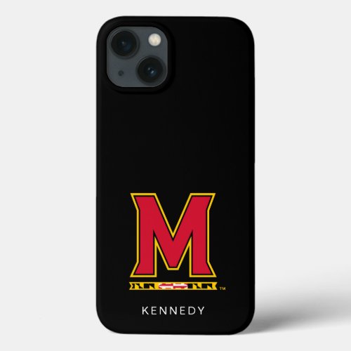 Maryland University M Logo  Add Your Name iPhone 13 Case