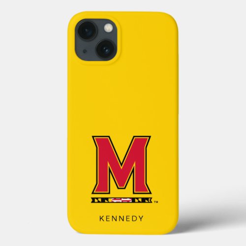 Maryland University M Logo  Add Your Name iPhone 13 Case