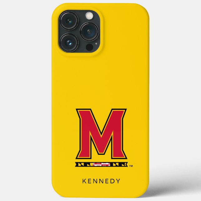 Maryland University M Logo | Add Your Name Case-Mate iPhone Case (Back)