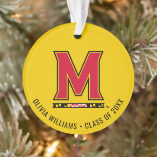 Maryland University M Logo Add Your Name Ornament