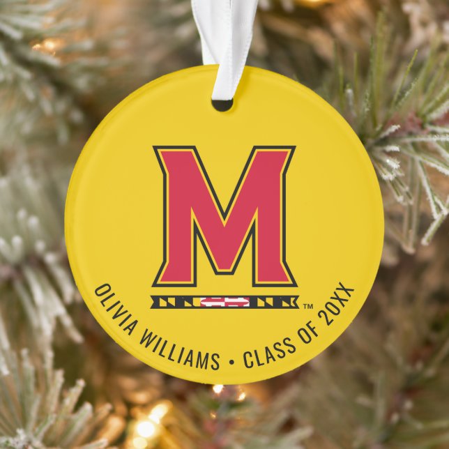 Maryland University M Logo | Add Your Name Ornament (Tree)