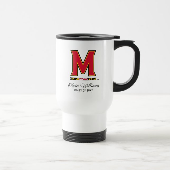Maryland University M Logo  | Add Your Name Travel Mug (Right)
