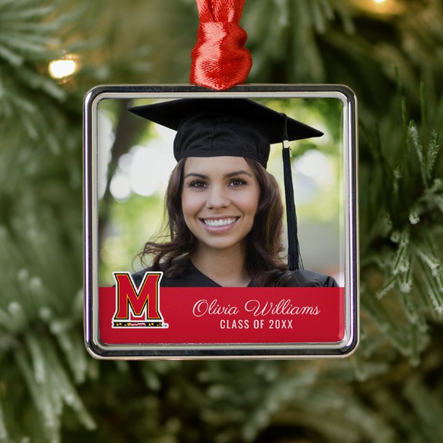 Maryland University M Logo | Add Your Photo Metal Ornament (Tree)