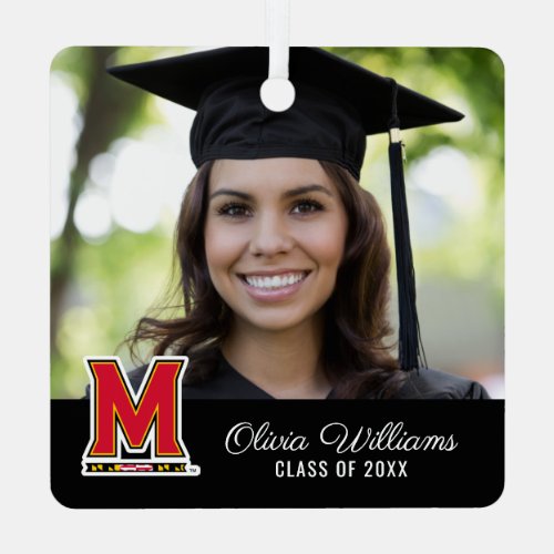 Maryland University M Logo  Add Your Photo Metal Ornament